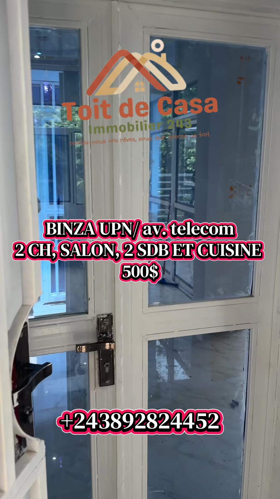 Appartement de 2 chambres à louer à UPN, Ngaliema