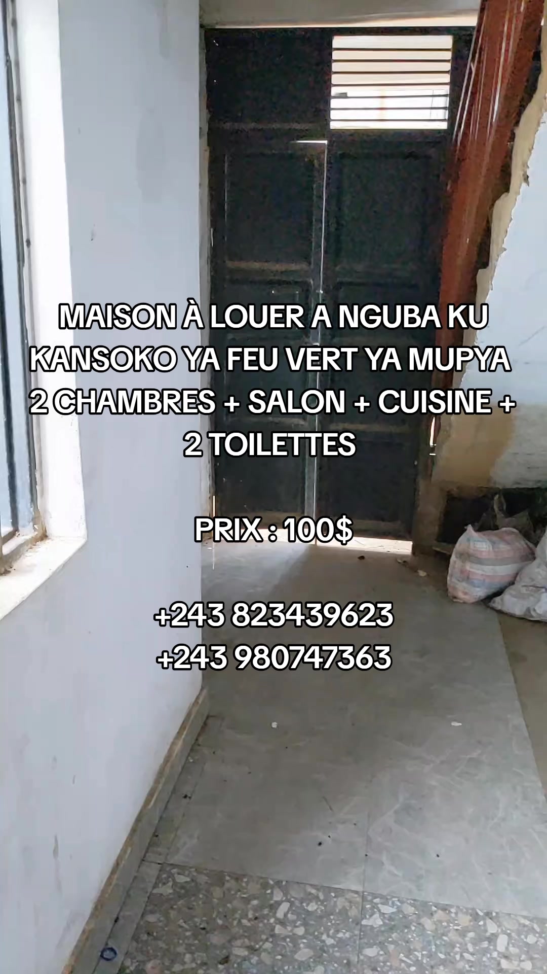 Maison de 2 chambres à louer à Nguba, Ibanda, Bukavu
