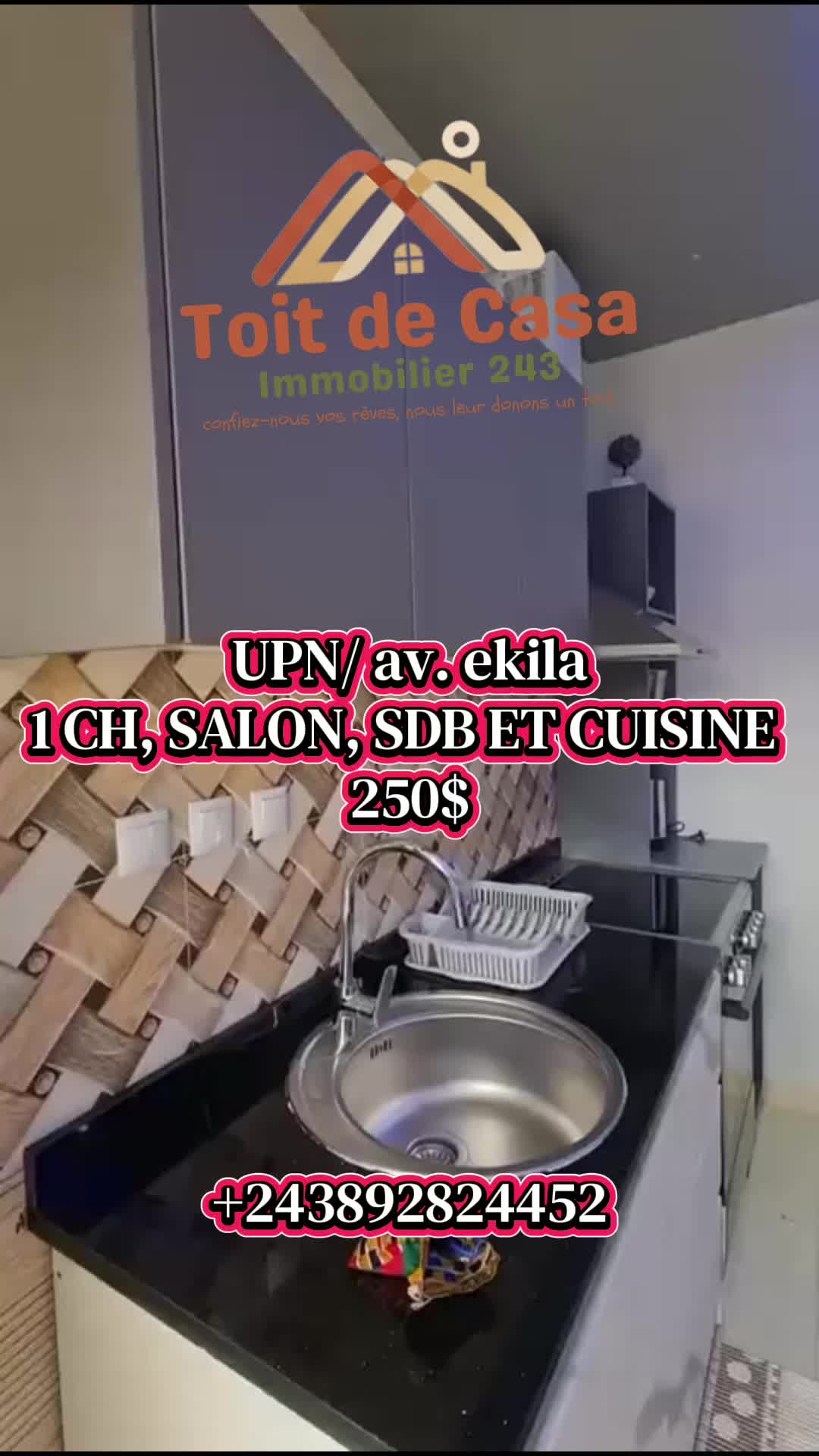 Appartement de 1 chambre à louer à UPN, Ngaliema