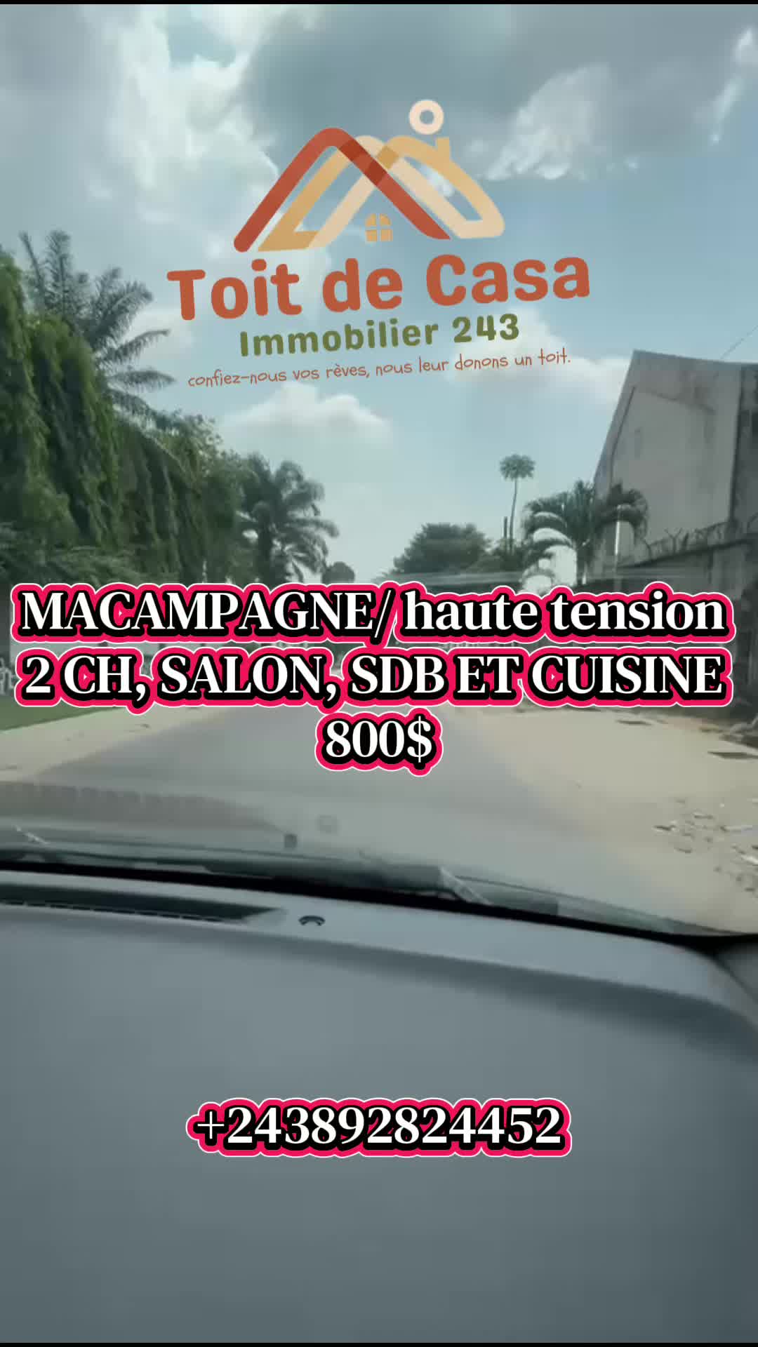 Appartement de 2 chambres à louer à Ma Campagne, Ngaliema