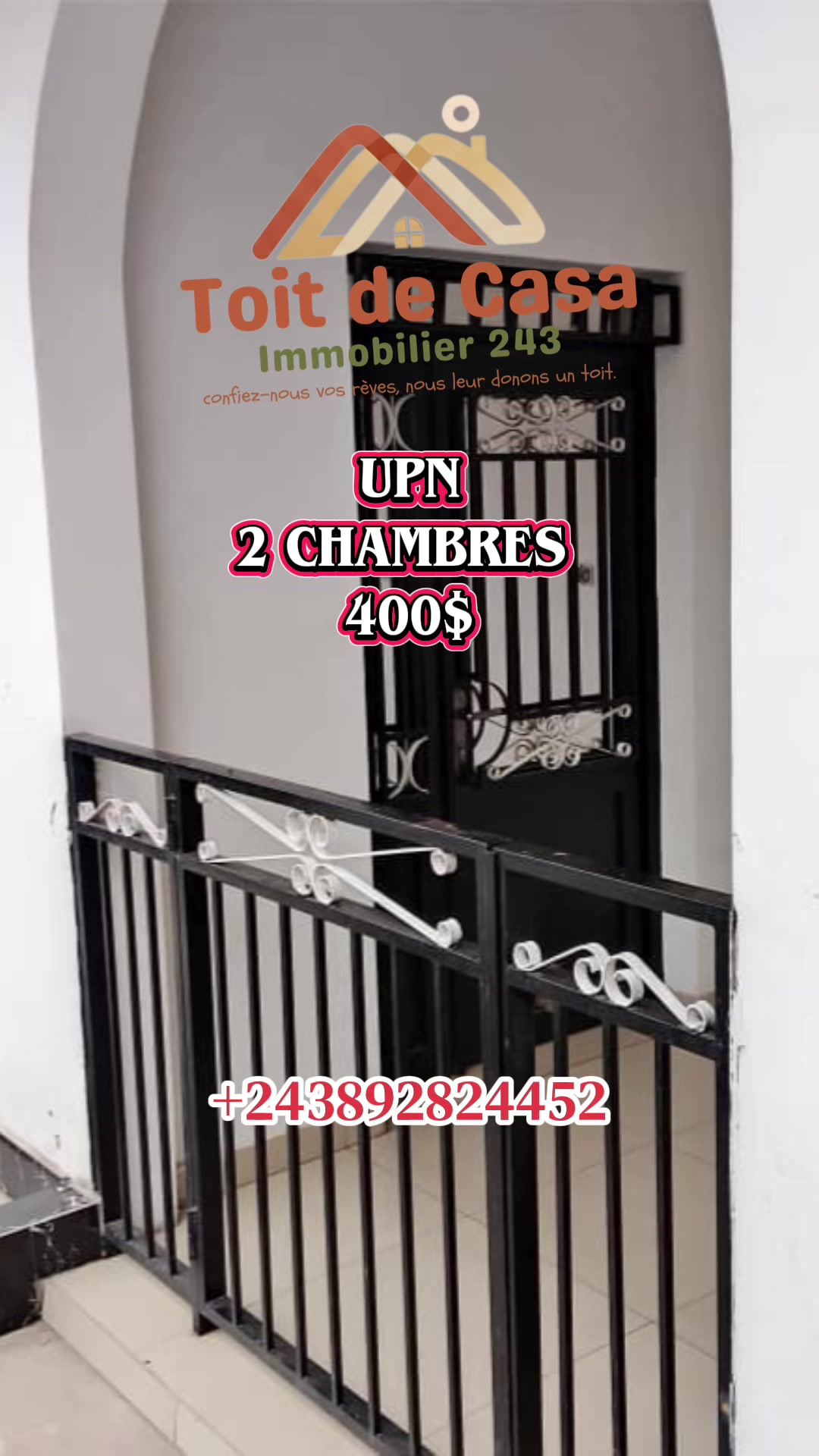 Maison de 2 chambres à louer à UPN, Ngaliema