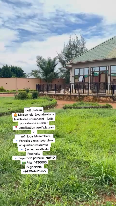 Maison de 3 chambres à vendre à Golf Plateau, Lubumbashi
