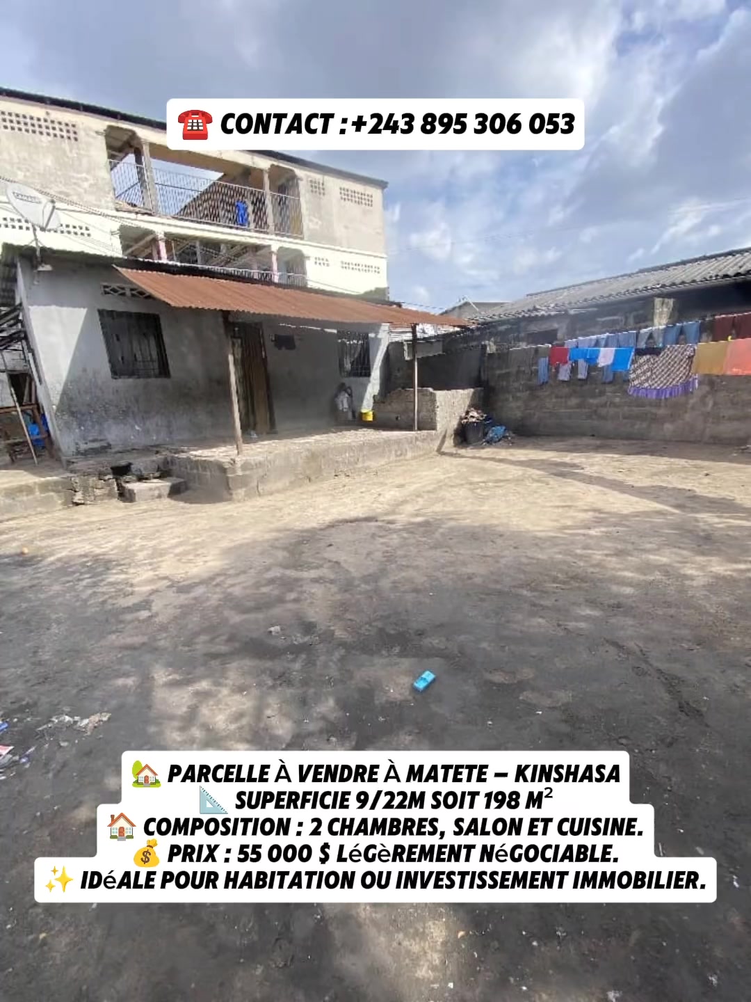 Maison de 2 chambres à vendre à Matete