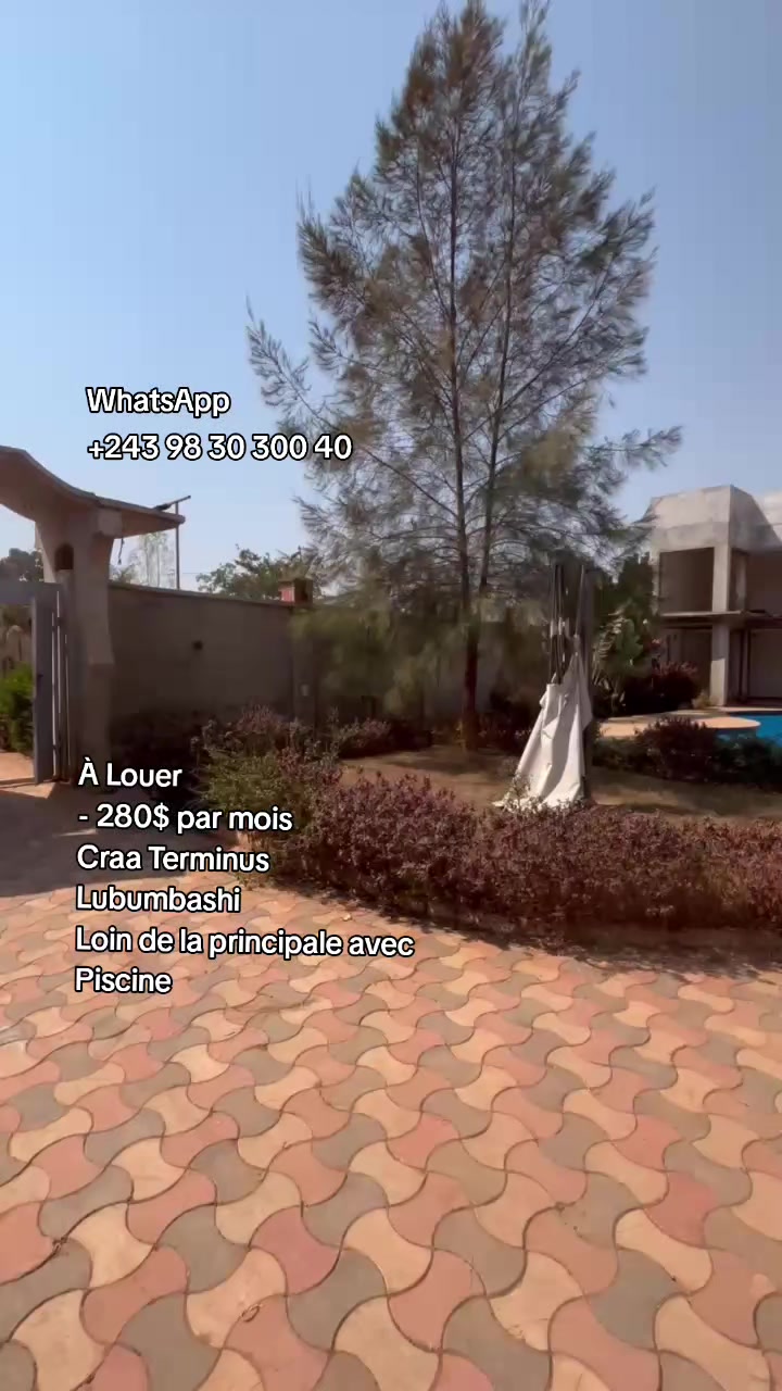 Maison de 2 chambres à louer à CRAA, Lubumbashi