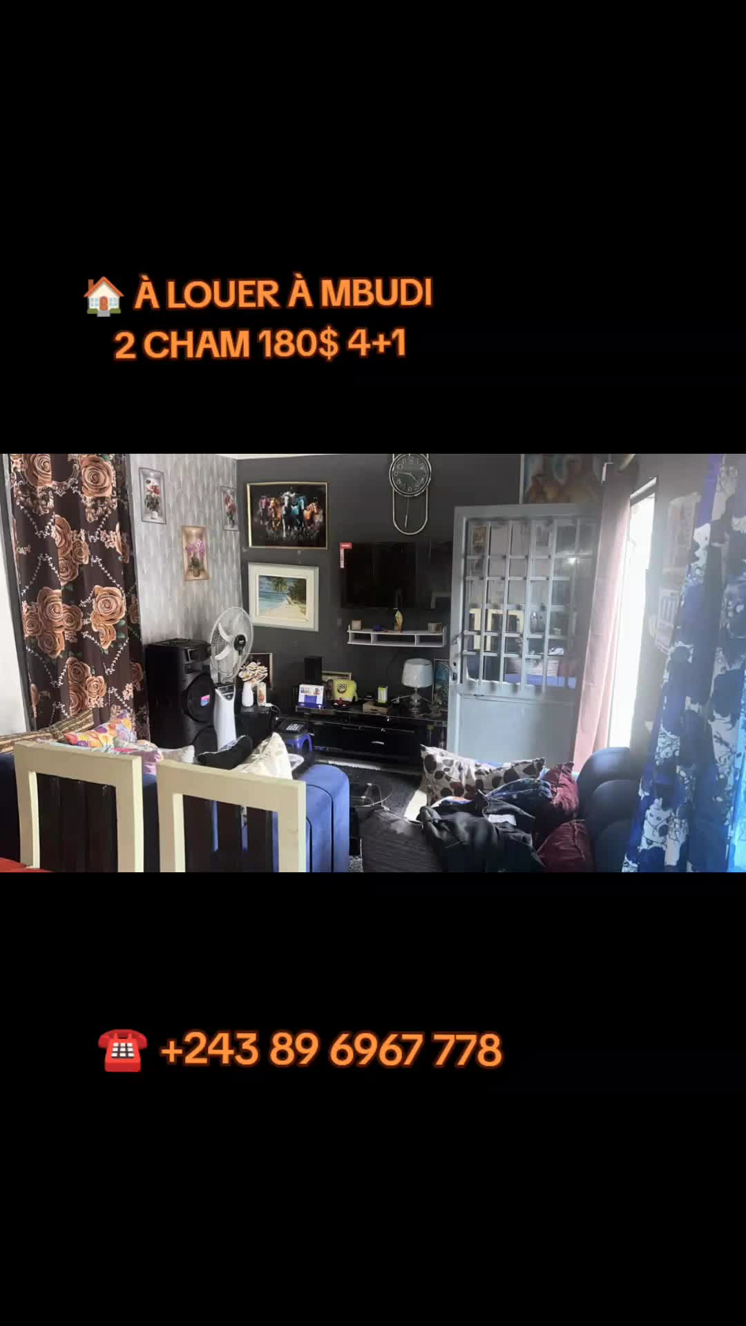 Maison de 2 chambres à louer à Mbudi, Mont Ngafula