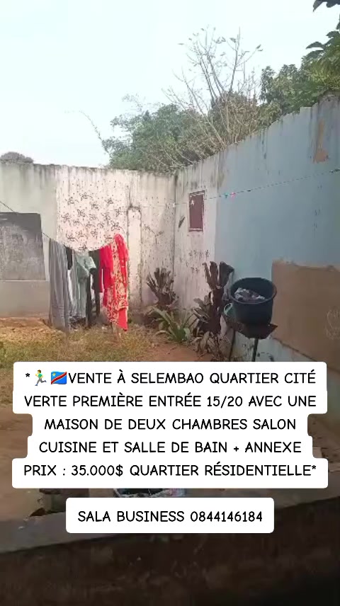Maison de 2 chambres à vendre à Cité Verte, Selembao