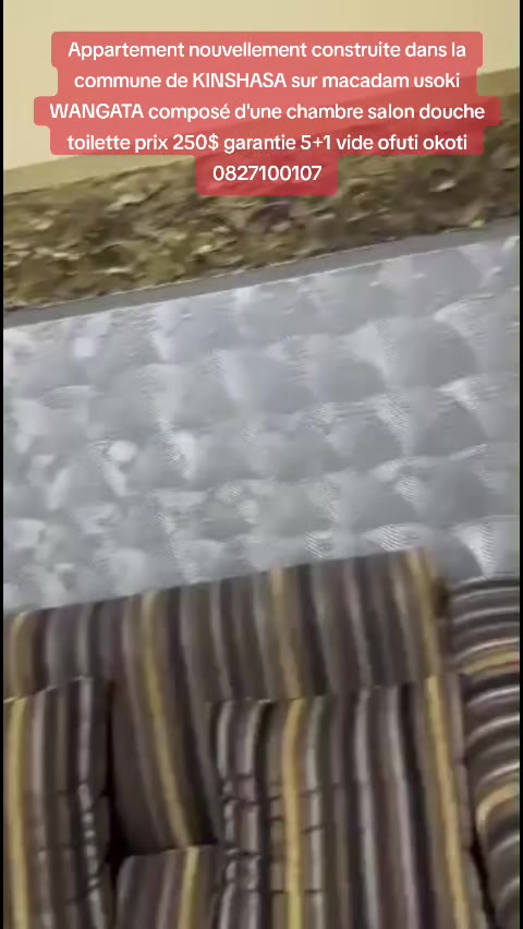 Appartement de 1 chambre à louer à Usoki, Kinshasa