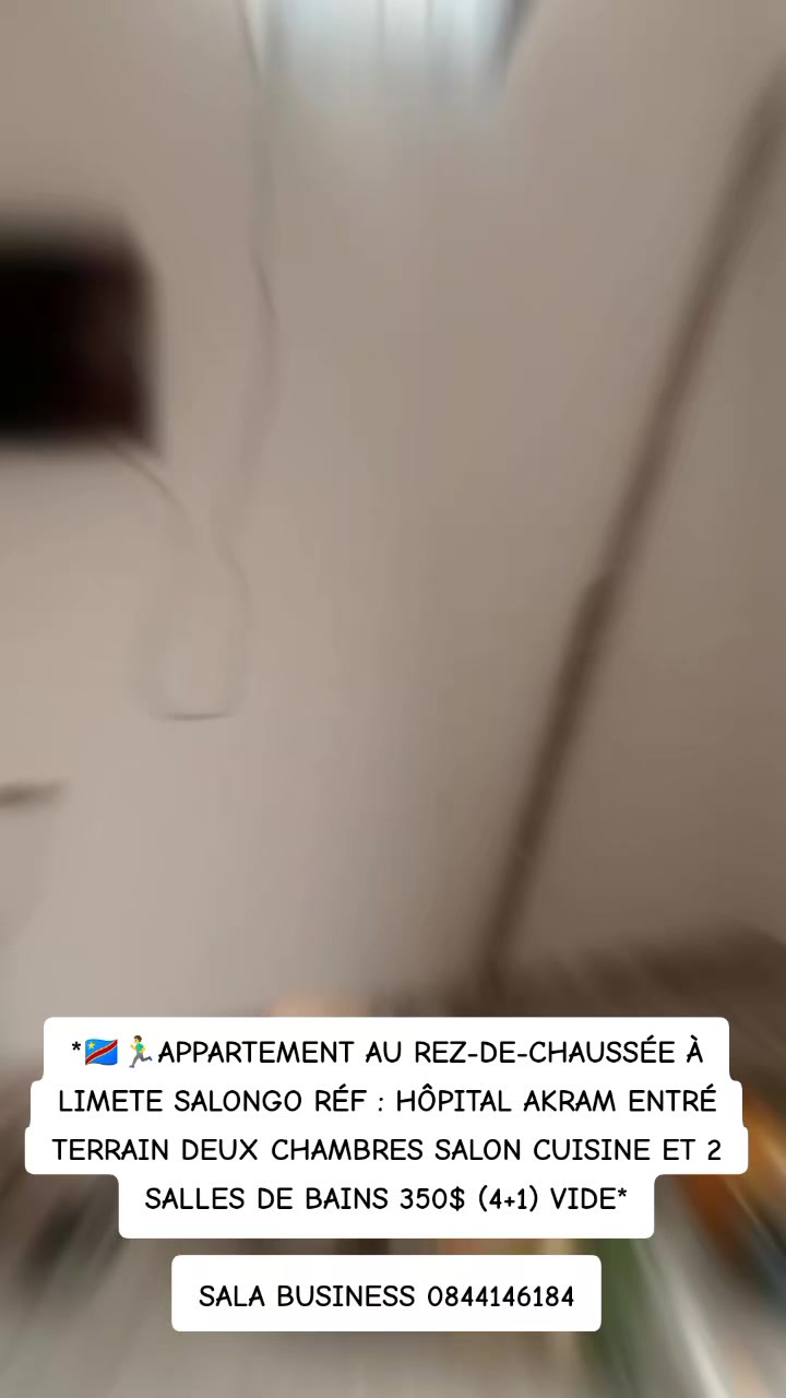 Appartement de 2 chambres à louer à Salongo, Limete