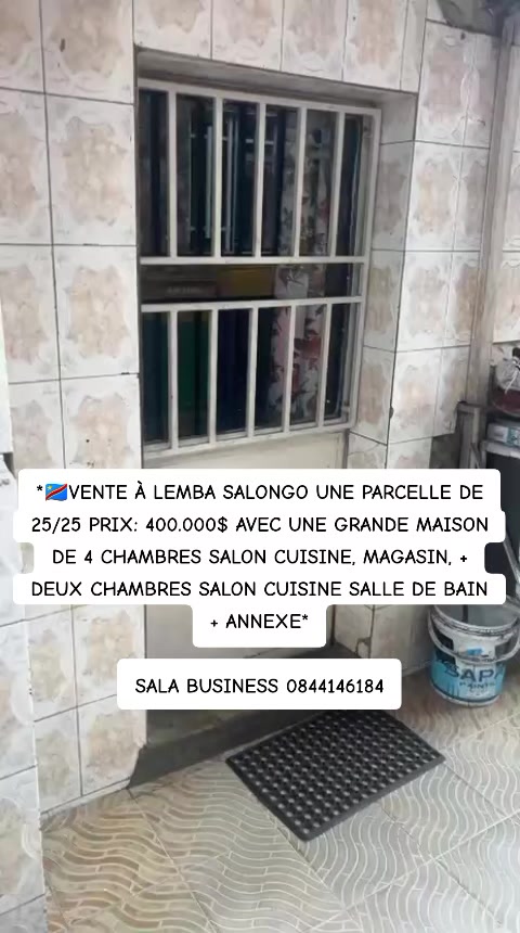 Maison de 4 chambres à vendre à Salongo, Lemba