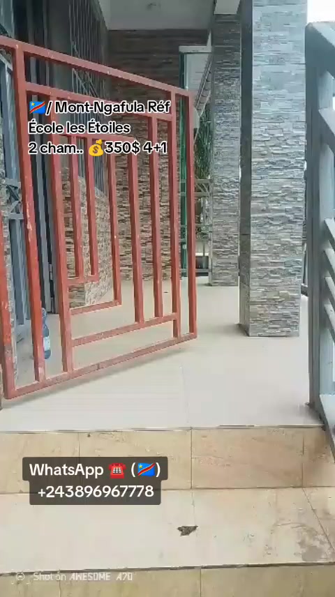 Appartement de 2 chambres à louer à CPA Mushie, Mont Ngafula