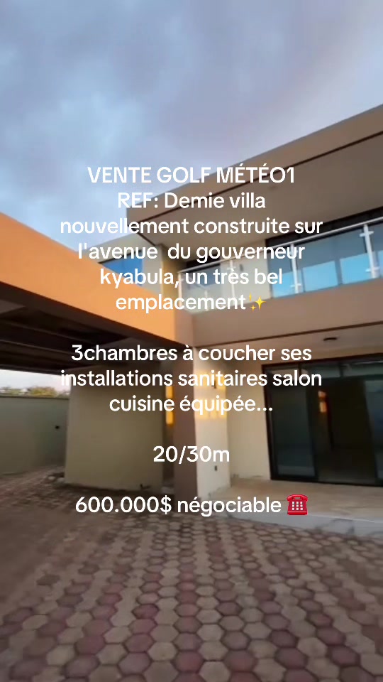 Villa de 3 chambres à vendre à Golf Météo, Lubumbashi