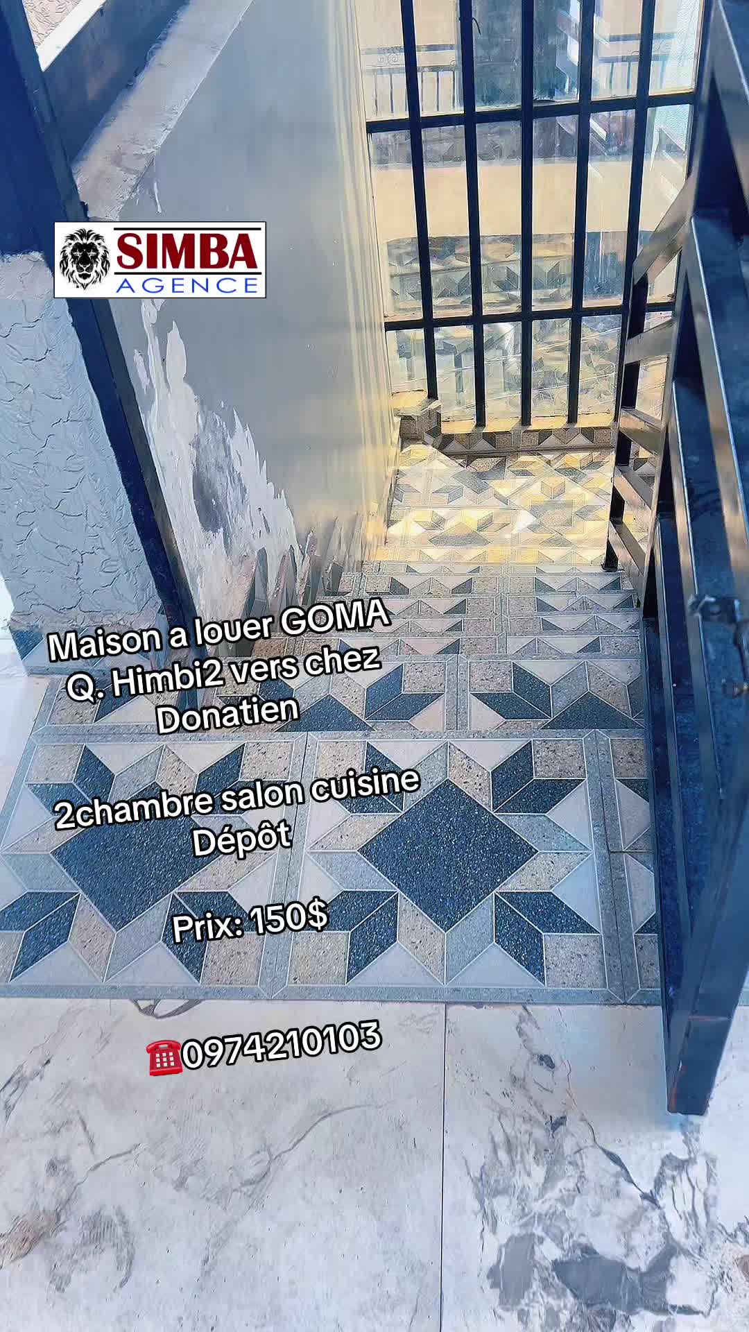Maison de 2 chambres à louer à Himbi 2, Goma