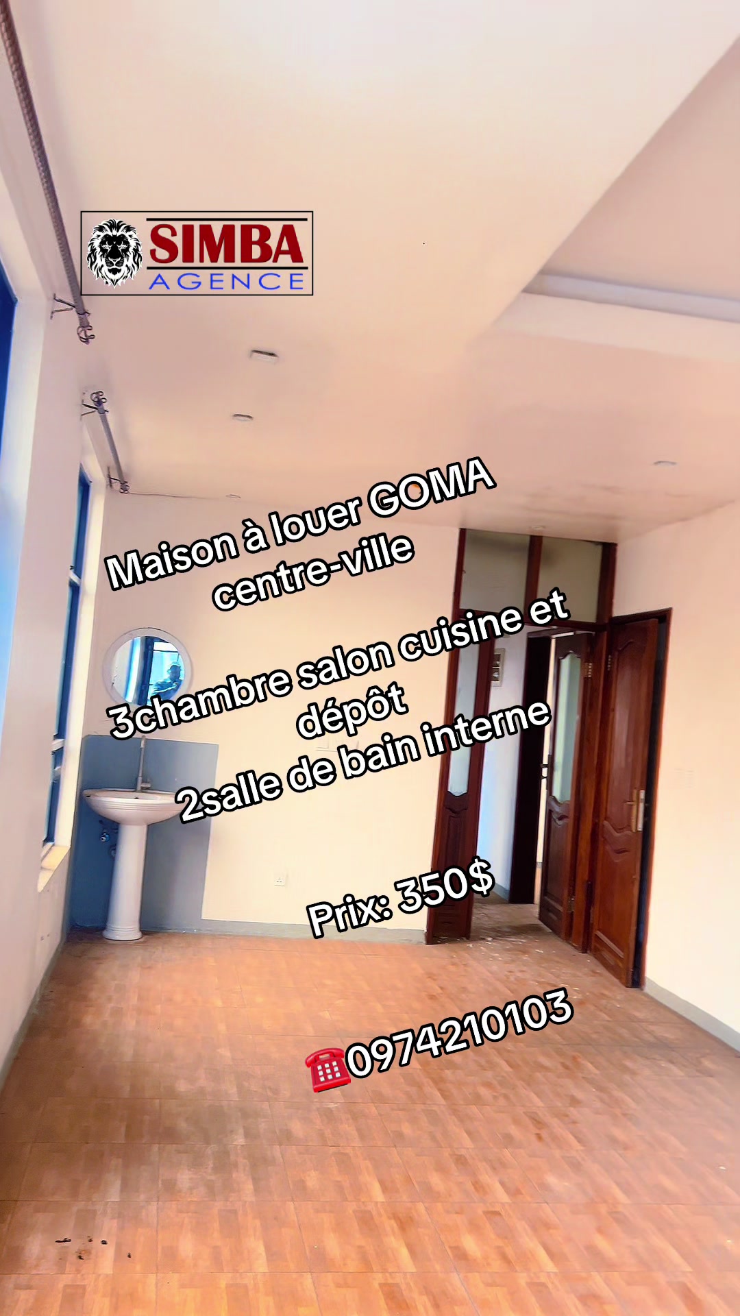 Maison de 3 chambres à louer à Centre-ville, Goma