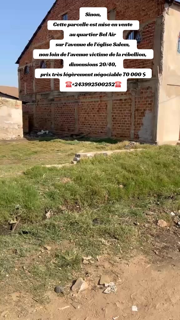 Terrain à vendre à Bel Air, Kampemba, Lubumbashi