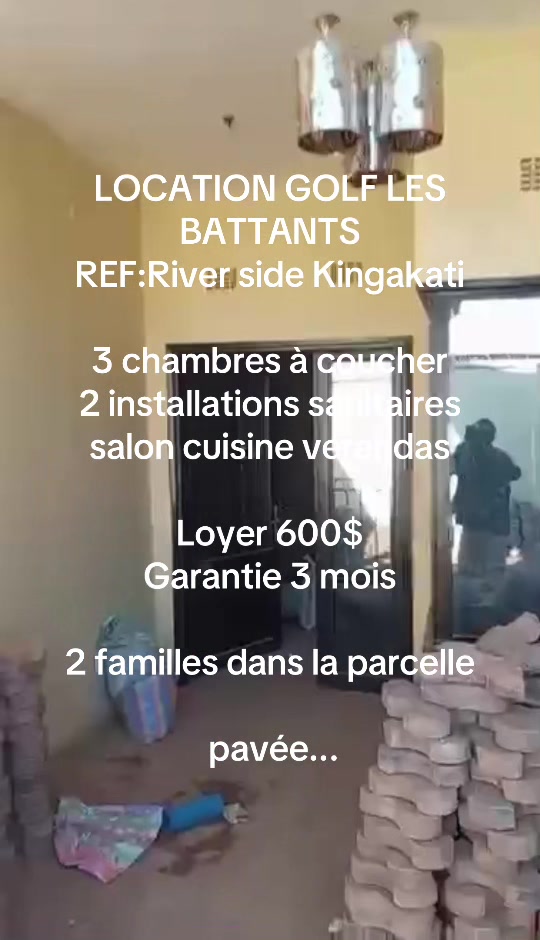 Maison de 3 chambres à louer à Golf Les Battants, Lubumbashi