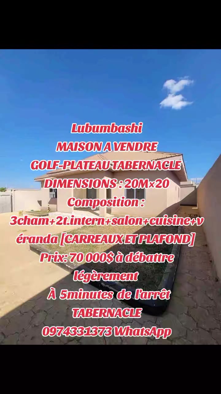 Maison à vendre à Golf Plateau, Lubumbashi
