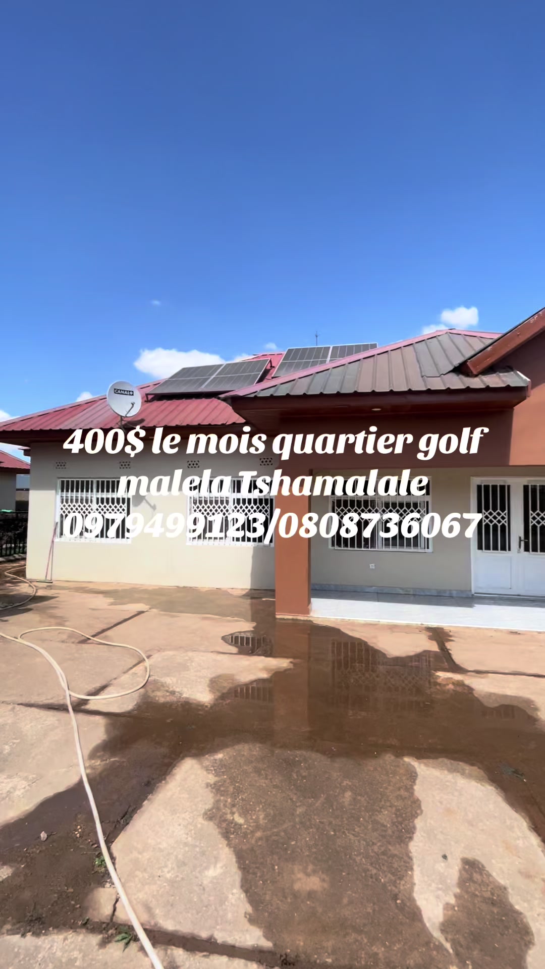 Maison de 3 chambres à louer à Golf Malela, Lubumbashi