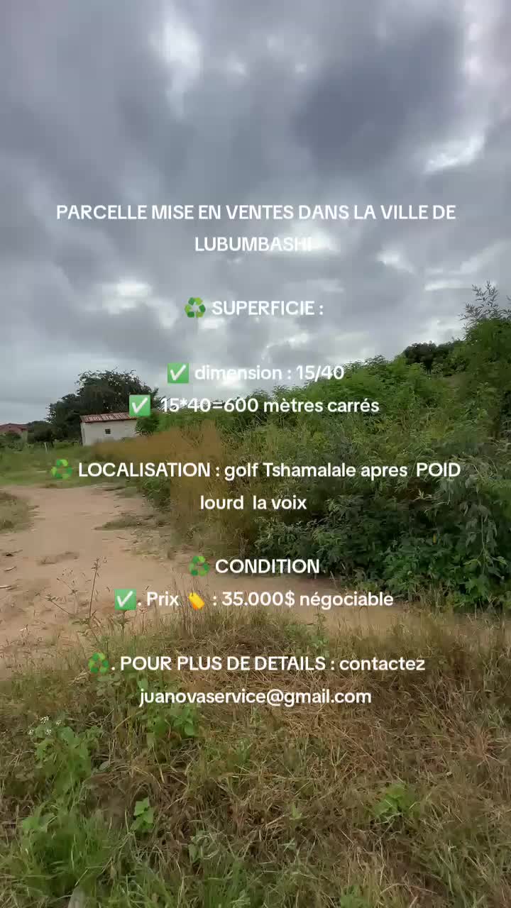 Terrain à vendre à Golf Tshamalale, Annexe, Lubumbashi