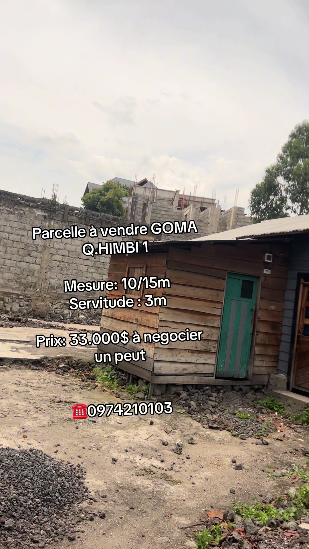 Terrain à vendre à Himbi 1, Goma