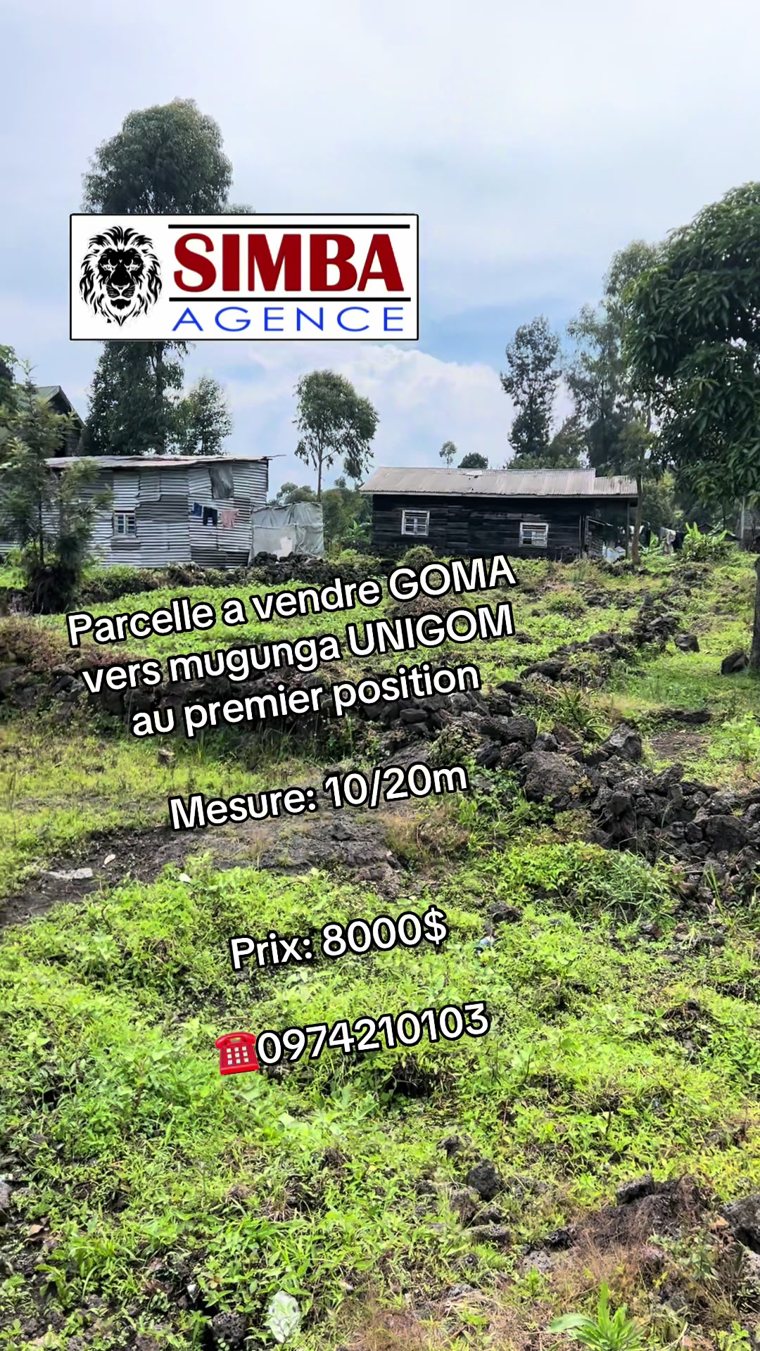 Terrain à vendre à Mugunga, Karisimbi, Goma