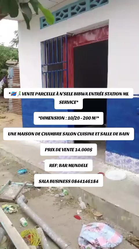 Maison de 1 chambre à vendre à Bibwa, Nsele