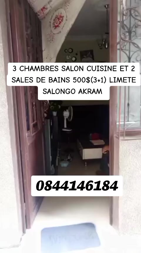 Appartement de 3 chambres à louer à Salongo, Limete