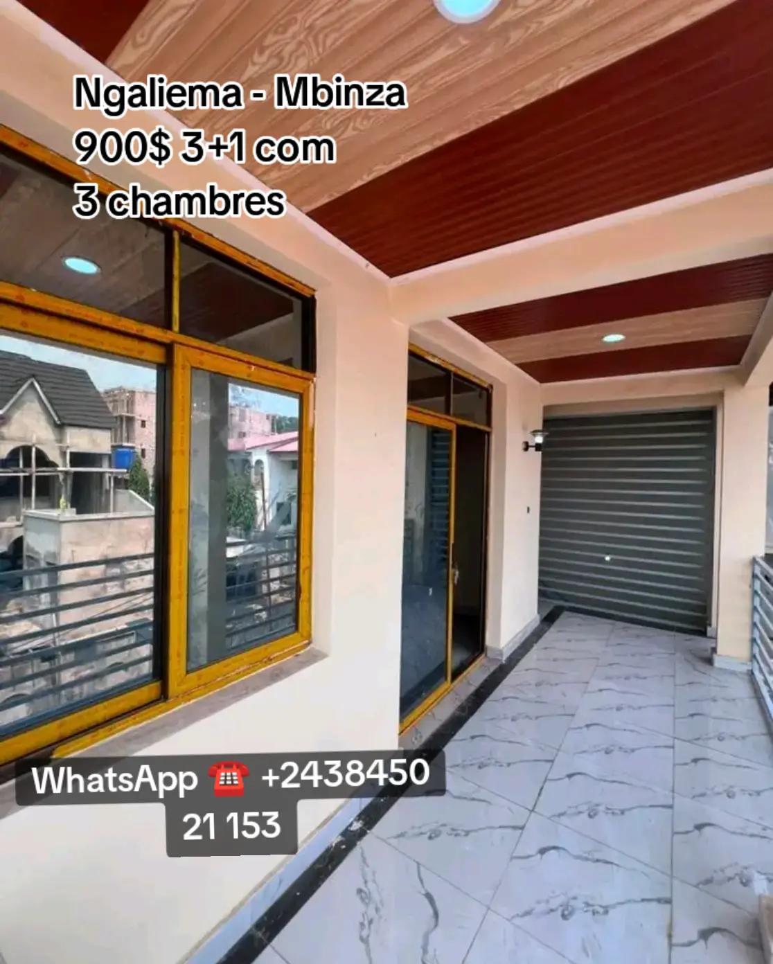 Appartement de 3 chambres à louer à Ngaliema