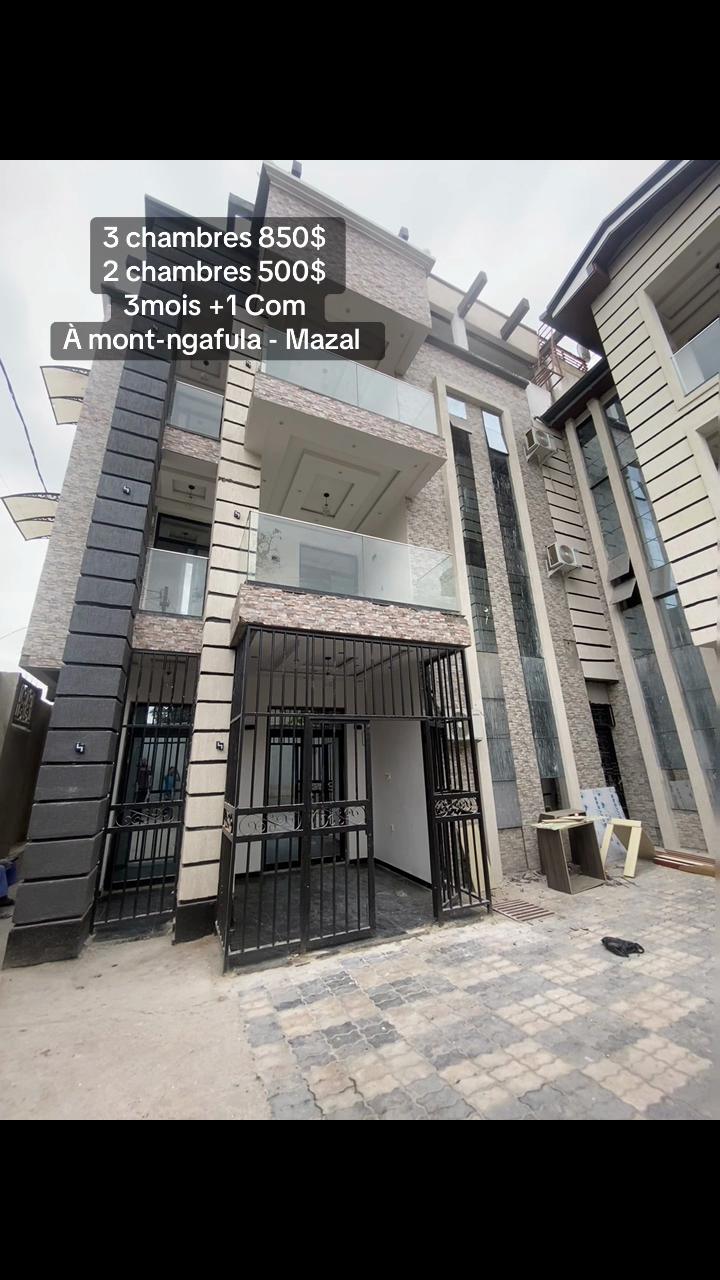 Appartement de 3 chambres à louer à CPA Mushie, Mont Ngafula
