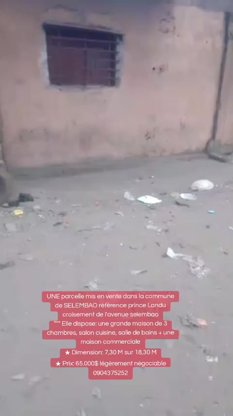 Maison de 3 chambres à vendre à Selembao