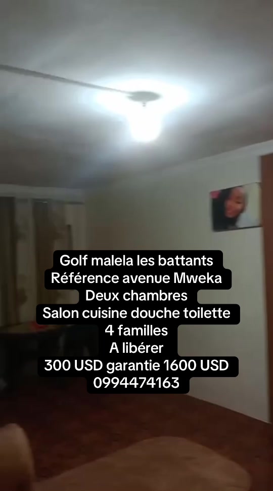 Maison de 2 chambres à louer à Golf, Lubumbashi
