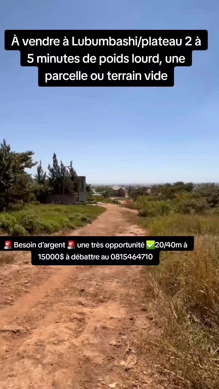 Terrain à vendre à Golf Plateau 2, Lubumbashi