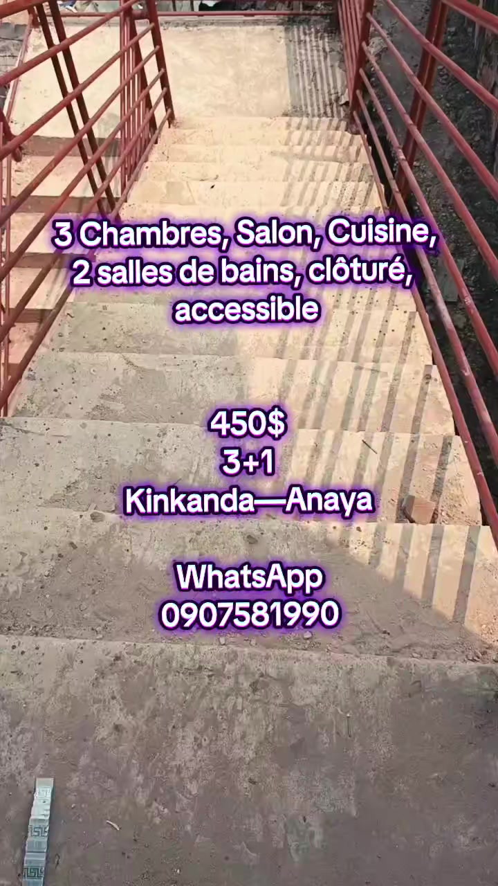 Maison de 3 chambres à louer à Kinkanda, Matadi