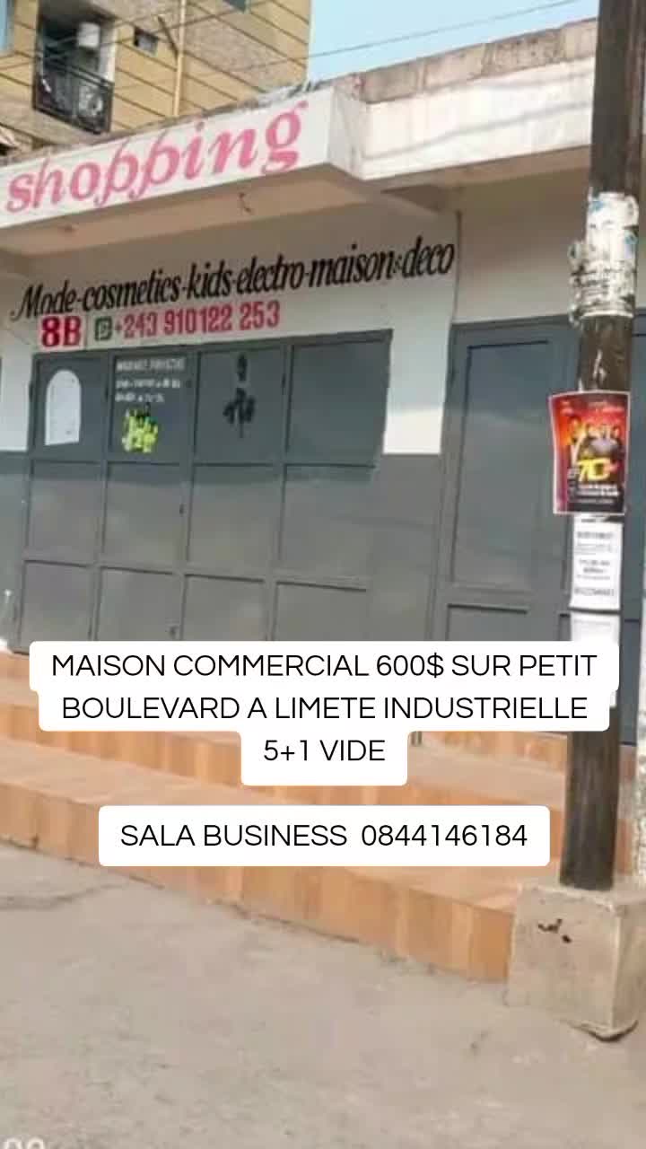 Local commercial à louer à Industriel (1re rue), Limete