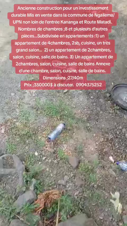 Maison de 8 chambres à vendre à UPN, Ngaliema