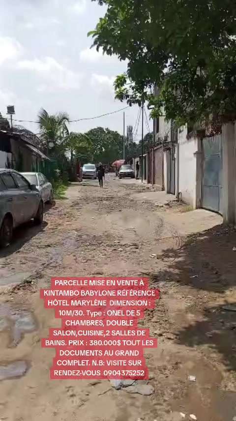 Parcelle avec maison de 5 chambres à vendre à Babylone, Kintambo