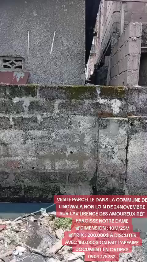 Parcelle à vendre à Lingwala