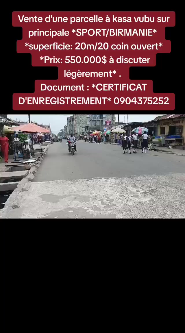 Parcelle à vendre à Kasa-Vubu