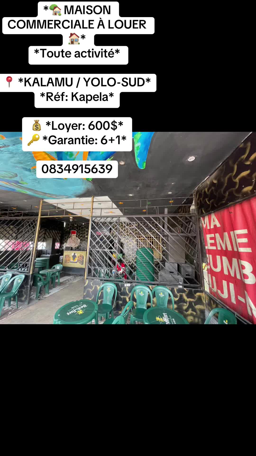 Maison commerciale à louer à Yolo-Sud, Kalamu