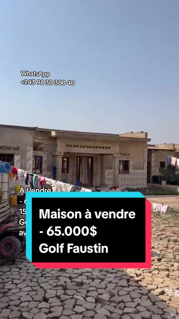 Parcelle avec maison de 2 chambres à vendre à Golf Faustin, Lubumbashi